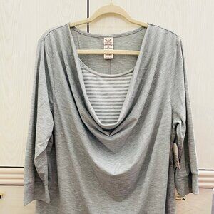 Faded Glory PLUS Women's Two-For Knit Top SIZE 2X (18W-20W)